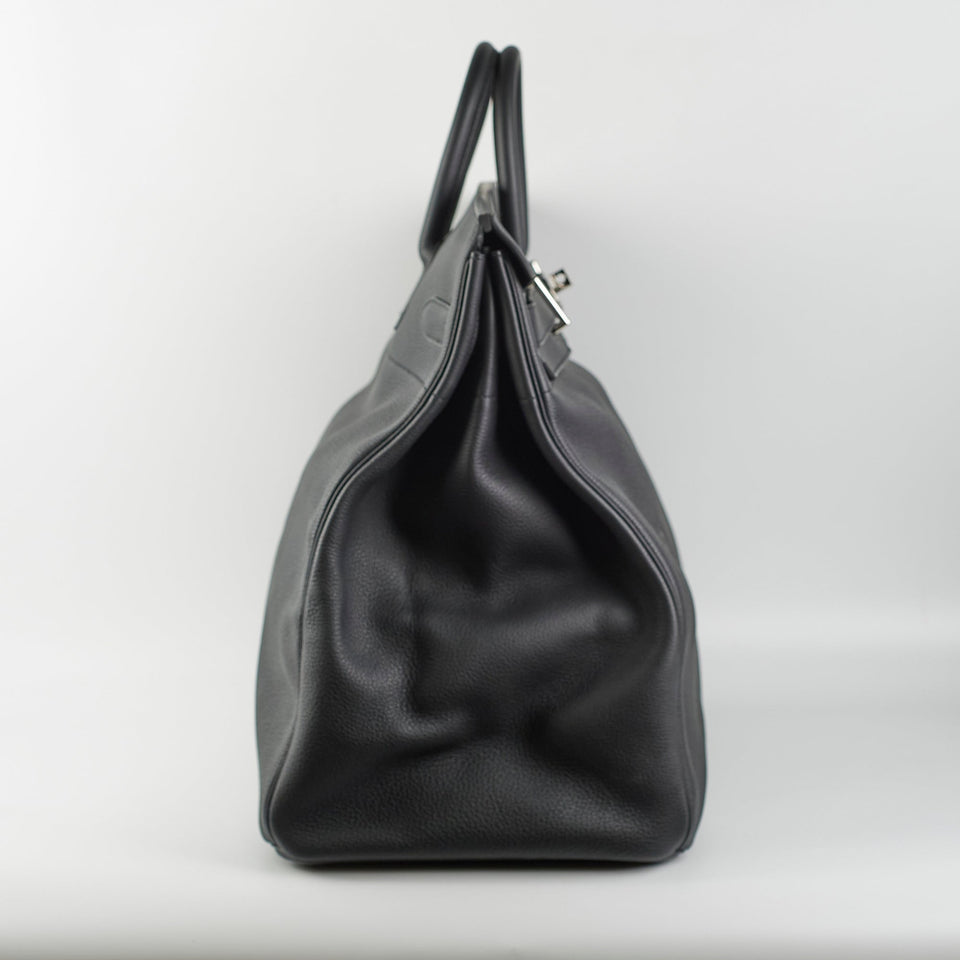 Hermes Haut A Courroies 50 Birkin Noir Black Togo