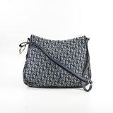 Christian Dior Canvas Vintage Navy Oblique Flap Side Carry 2004