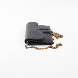 Dior Long Saddle Black Wallet On Chain WOC Crossbody Bag