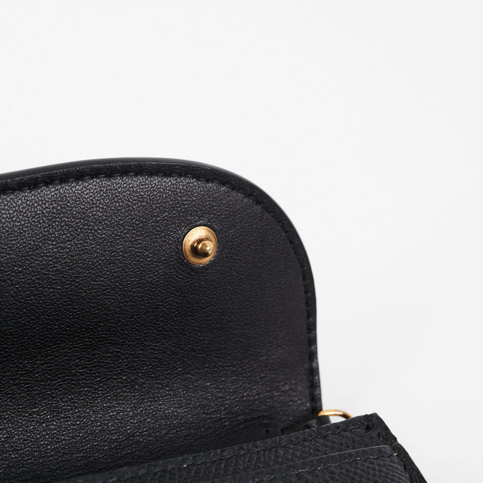 Dior Long Saddle Black Wallet On Chain WOC Crossbody Bag