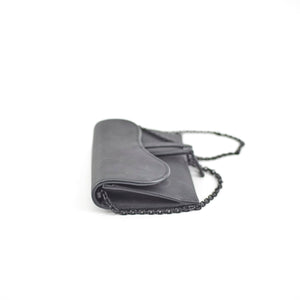 Christian Dior Saddle Pouch on Chain Ultramatte Black - April 2024
