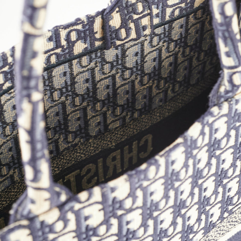 Christian Dior Book Tote Large Oblique Navy