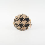 Chanel 19 Houndstooth Tweed Round Clutch Beige