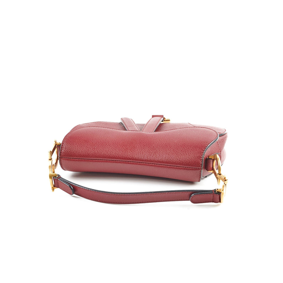 Christian Dior Mini Saddle Burgundy