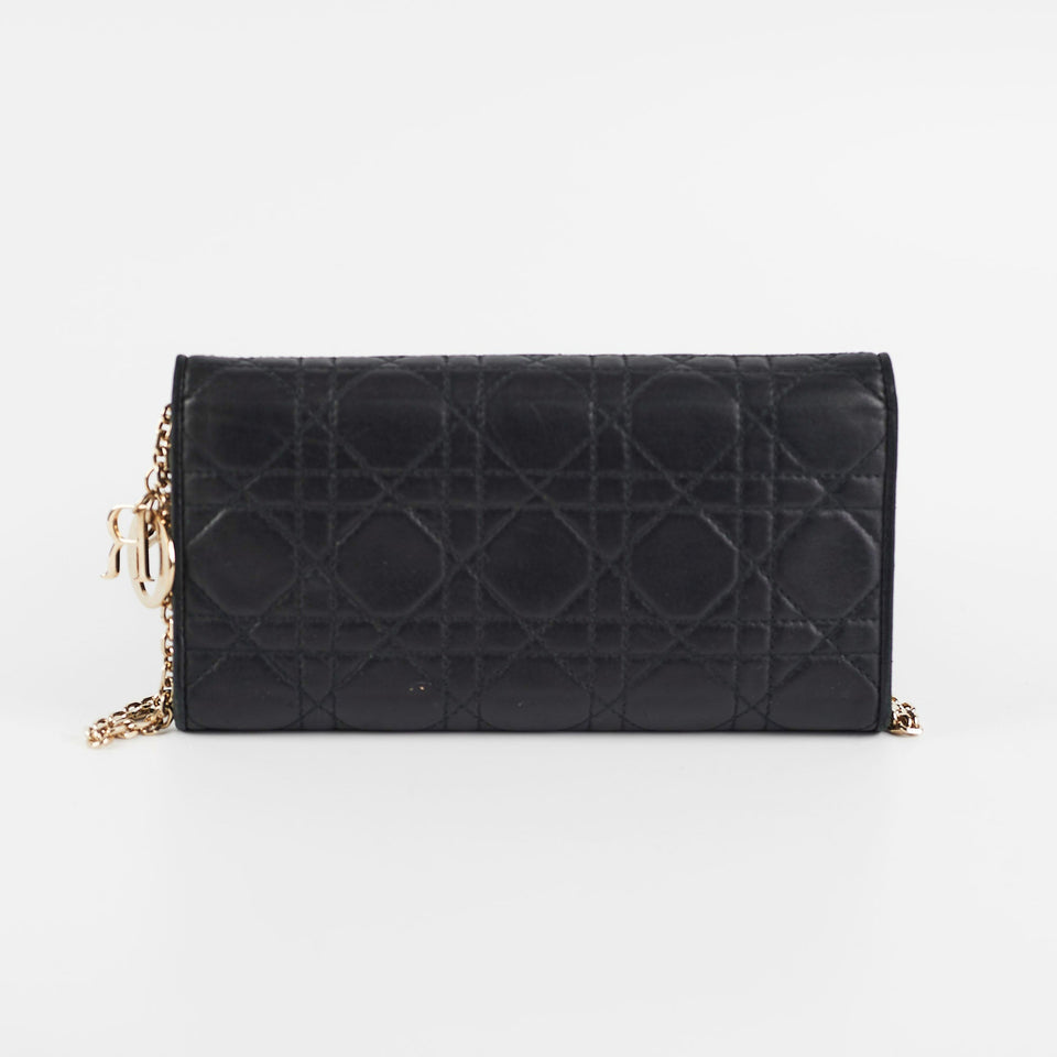 Christian Dior Cluitch Wallet On Chain WOC Black
