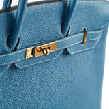 Hermes Birkin 35 Clemence Blue Jean - N Square Stamp