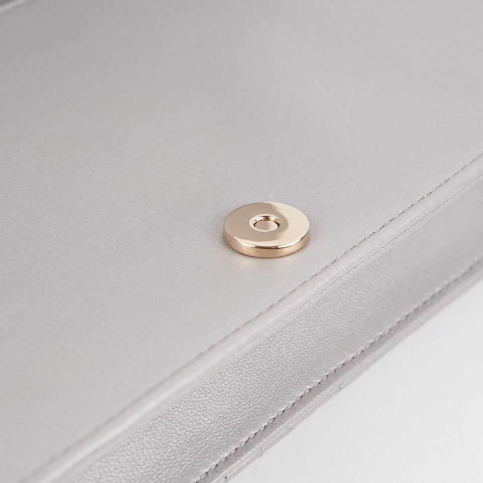 Dior Cannage Lambskin Silver Clutch