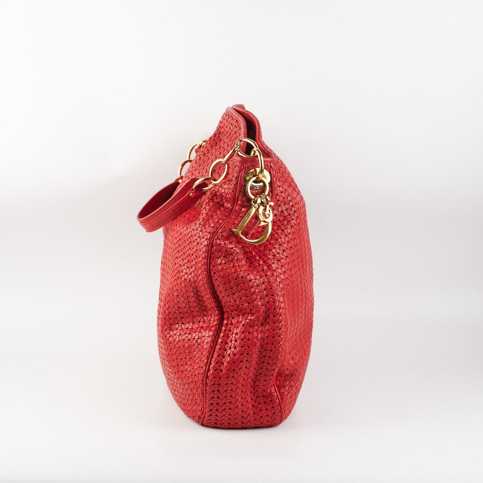 Dior Lady Dior Soft Shopper Tote Red