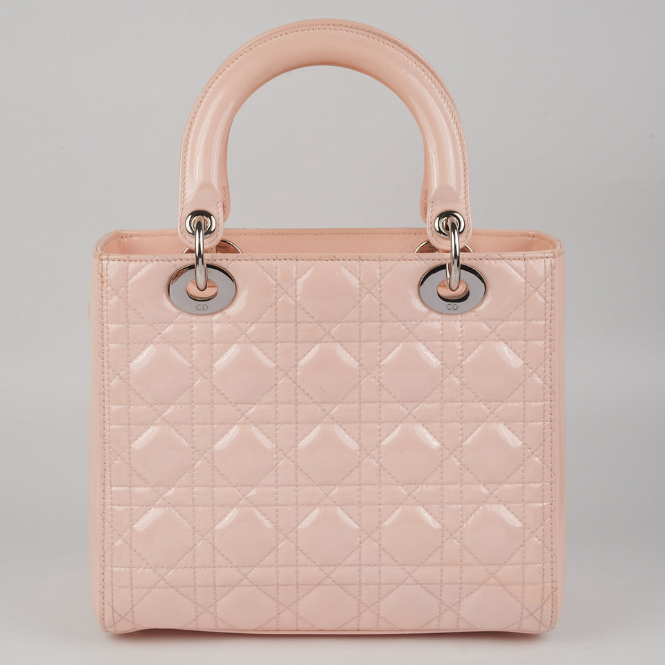 Dior Lady Dior Pink Patent Medium