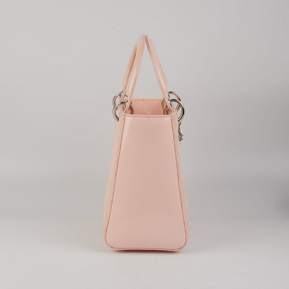 Dior Lady Dior Pink Patent Medium