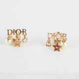Dior Gold Logo Clip On Earrings Costume Jewellery