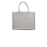 Dior Medium Book Tote Cannage Embroidered Grey