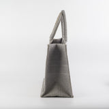 Dior Medium Book Tote Cannage Embroidered Grey