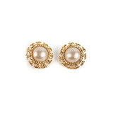 Chanel Clip On Gold Peal Large Earrings Costume Jewellery