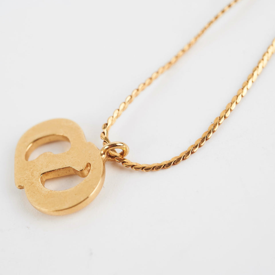 Christian Dior Logo Gold Necklace Costume Jewellery