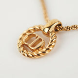 Chrisitan Dior Gold Logo Necklace Costume Jewellery