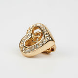Christian Dior Heart Rhinestone Clip On Earrings Costume Jewellery