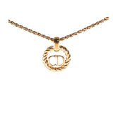 Chrisitan Dior Gold Logo Necklace Costume Jewellery
