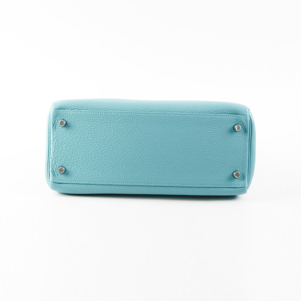 Hermes Kelly 28 Clemence Blue Jeans