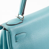 Hermes Kelly 28 Clemence Blue Jeans