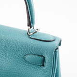 Hermes Kelly 28 Clemence Blue Jeans