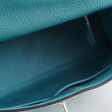 Hermes Kelly 28 Clemence Blue Jeans
