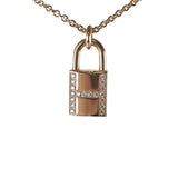 Hermes Kelly Cadenas Necklace Rose Gold with Diamonds