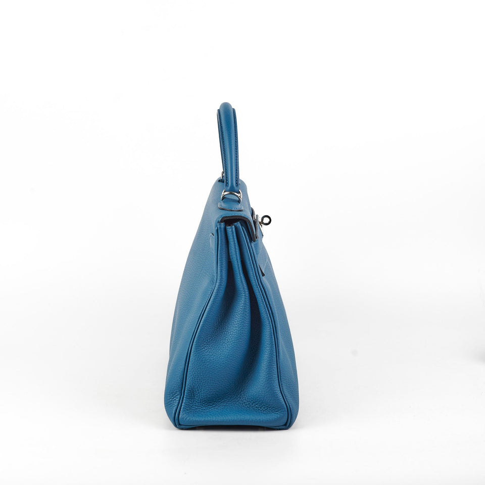 Hermes Kelly 32 Togo Blue- T Stamp