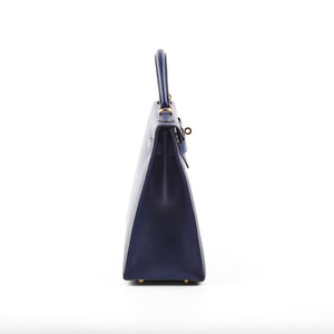 Hermes Kelly 32 Epsom Bleu Saphir - X Stamp