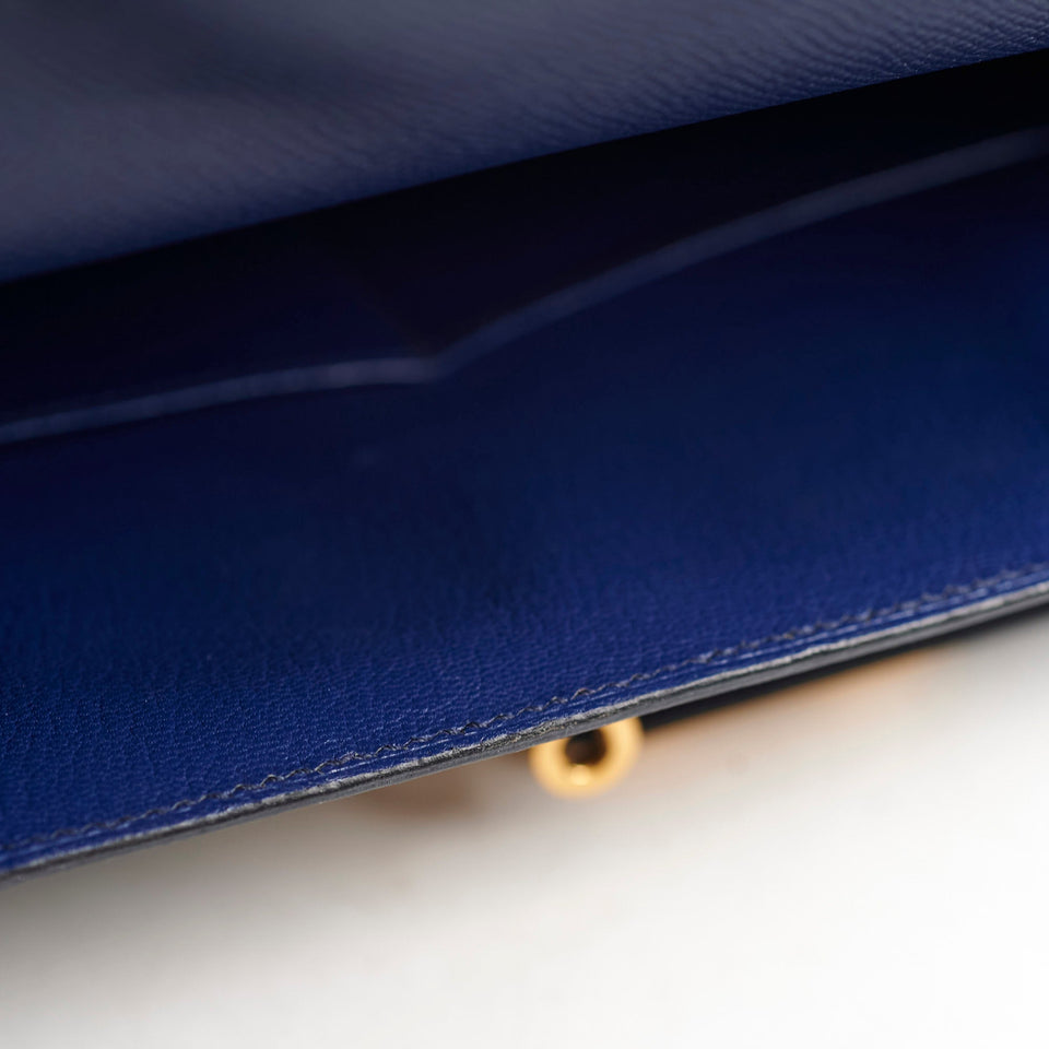 Hermes Kelly 32 Epsom Bleu Saphir - X Stamp
