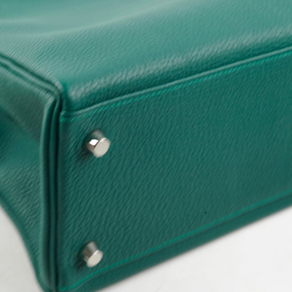 Hermes Kelly 32 Togo Malachite Au Pas- A Stamp