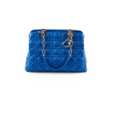 Christina Dior Cannage Leather Shopping Tote Blue