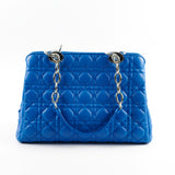 Christina Dior Cannage Leather Shopping Tote Blue