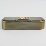 Louis Vuitton Green Grey Patent Logo Clutch