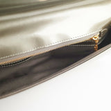 Louis Vuitton Green Grey Patent Logo Clutch