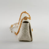 Christian Dior Medium Caro Cannage Bag White
