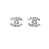 Chanel CC Logo Crystal Earrings