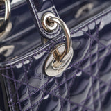 Christian Dior Medium Lady Dior Patent Navy