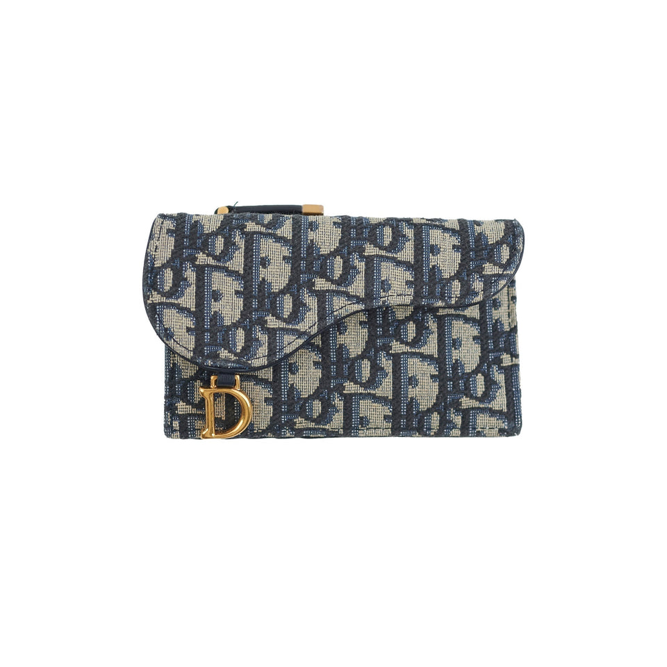 Christian Dior Trotter Saddle Oblique Zipper  Holder