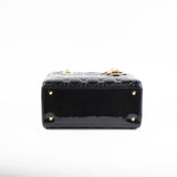 Christian Dior Medium Lady Dior Patent Black Bag