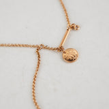 Hermes Ex- Libris Pendant Rose Gold One Diamond Necklace
