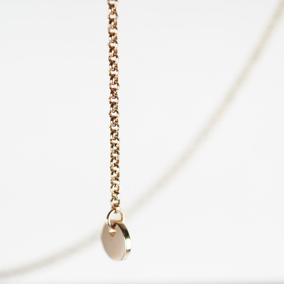 Hermes Ex- Libris Pendant Rose Gold One Diamond Necklace