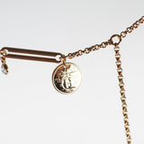 Hermes Ex- Libris Pendant Rose Gold One Diamond Necklace