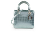 Christian Dior Lady Dior Medium Metallic Blue Patent