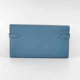 Hermes Kelly To Go Wallet Blue Epsom - Stamp Square R (2014)
