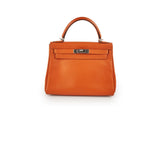 Hermes Kelly 28 Orange P Square Stamp