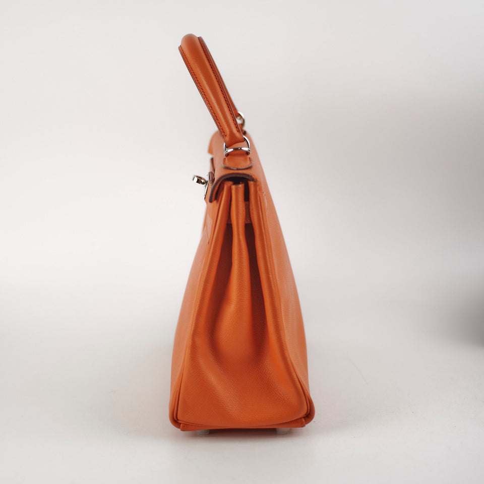 Hermes Kelly 28 Orange P Square Stamp