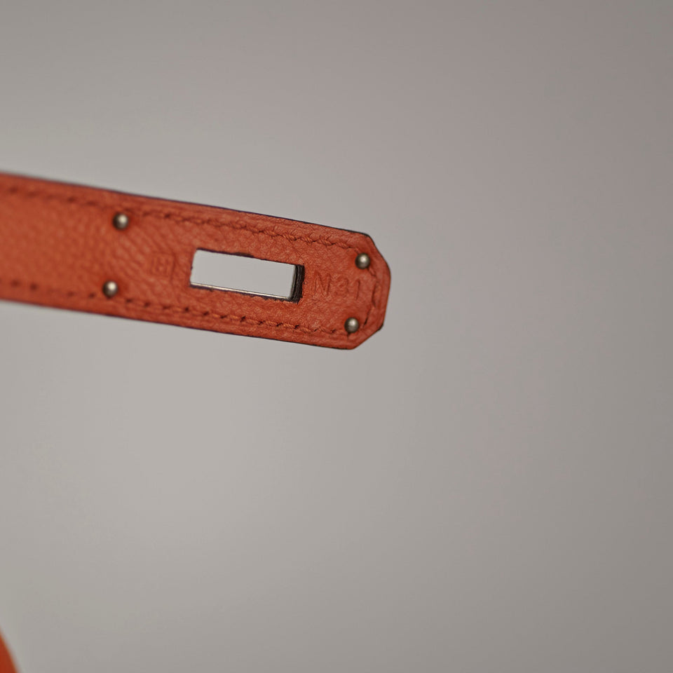 Hermes Kelly 28 Orange P Square Stamp