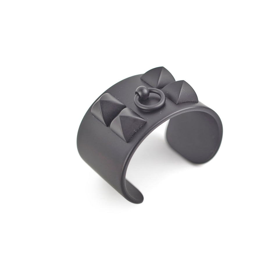 Hermes Collier De Chien Aluminium Bracelet Noir