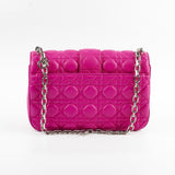 Christian Dior Lambskin Cannage Fuchsia Shoulder Bag